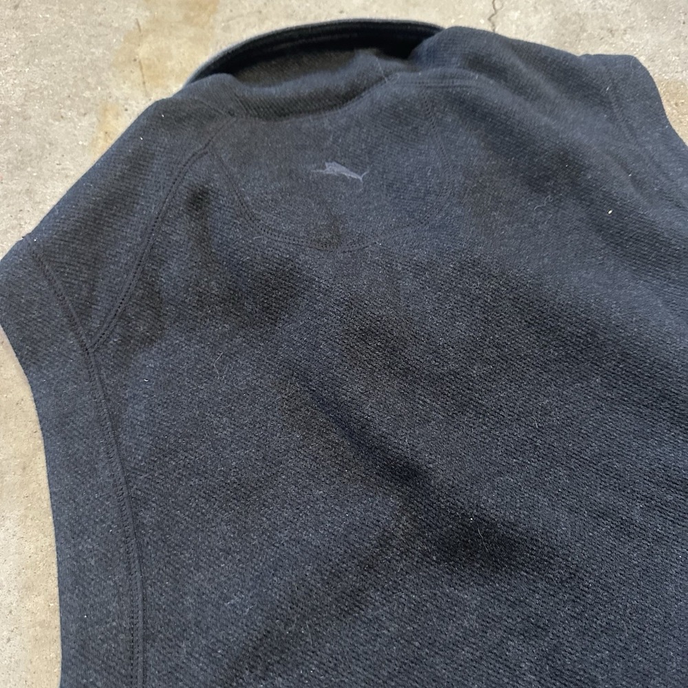 Tommy Bahama Flip Coast Full Zip Vest Mens XL Reversible Heather Cotton Gray - Picture 10 of 10